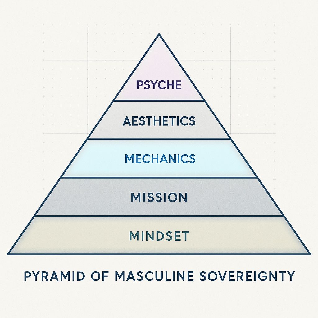 ARDA Pyramid of Masculine Sovereignty - Mechanics, Mindset, Psyche focus for Playful Banter